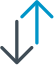 Two arrows going in opposite directions vertically