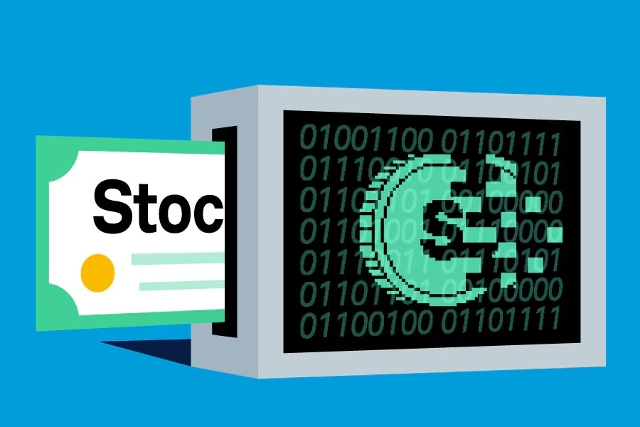 Stock certificate inserted crypto disk